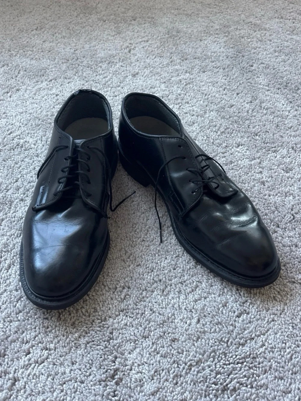 Men's Black Leather Derby Dress Shoes - Classic Lace-Up